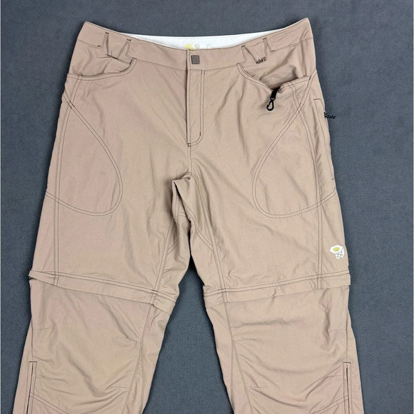 Mountain Hardwear Mens Size XL Nylon Convertible Hiking Outdoor Pants Beige - Picture 6 of 15